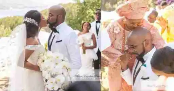12 Touching Photos From Banky W & Adesua Etomi’s White Wedding In South Africa